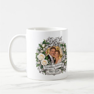 Personalisiertes 25. silbernes Hochzeitsjubiläumsf Kaffeetasse