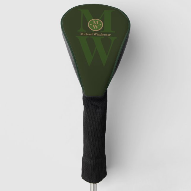 Personalisiertes 2-Buchstaben-Vertikales Monogramm Golf Headcover (Vorderseite)