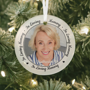 Personalisiertes 2 Foto für das Gedächtnis Ornament Aus Glas