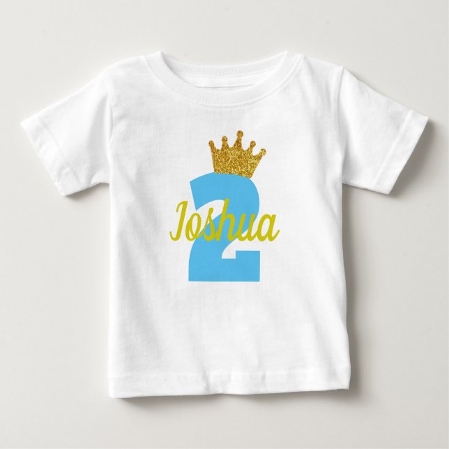 Personalisiertes 2. Geburtstag Crown Boy's Shirt (Vorderseite)