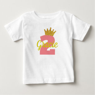 Personalisiertes 2. Geburtstag Crown Girl's Shirt