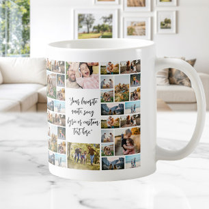 Personalisiertes 34-Foto Collage individuelles Ang Kaffeetasse