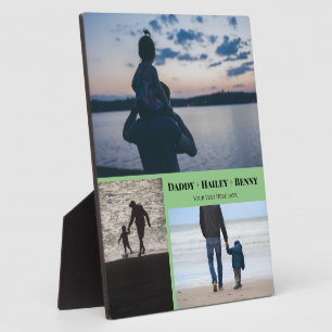 Personalisiertes 3-Foto-Geschenk für den Vater Arb Fotoplatte