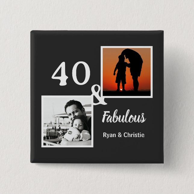 Personalisiertes 40 & fantastisches Männergeschenk Button (Vorderseite)