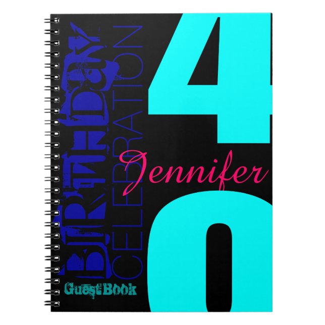 Personalisiertes 40. Geburtstag POP Gästebuch Notizblock (Vorderseite)