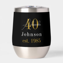 Personalisiertes 40. Geburtstagsschwarz