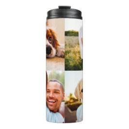 Personalisiertes 4-Foto-Muster für Wärmflaschen Thermosbecher