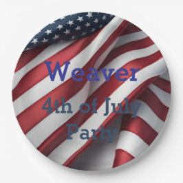 Personalisiertes 4. Juli Party Pappteller