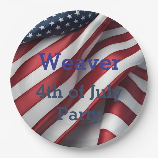 Personalisiertes 4. Juli Party Pappteller (Vorderseite)
