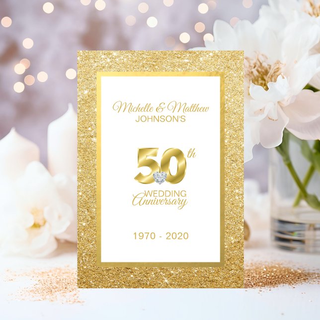 Personalisiertes 50. Geburtstag der Goldenen Hochz Einladung (Personalized 50th Golden Wedding Anniversary Invitation)