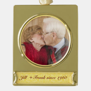 Personalisiertes 50. Hochzeitstag Banner-Ornament Gold