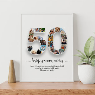 Personalisiertes 50-jähriges Foto Collage Poster