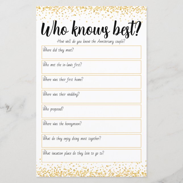 Personalisiertes 50-jähriges Hochzeitspiel (Vorderseite)