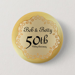 Personalisiertes 50-jähriges Hochzeitsszenario Button