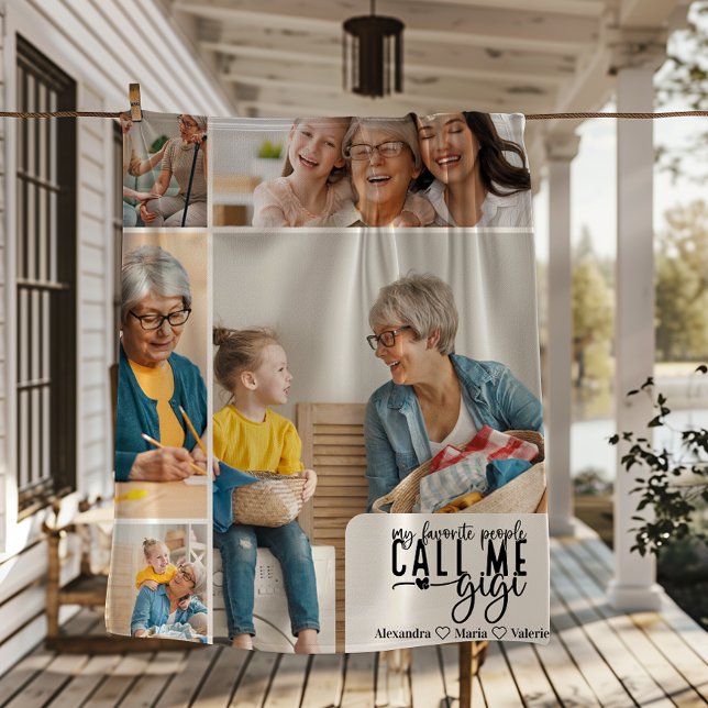Personalisiertes 5-Foto-Gigi-Geschenk Fleecedecke (Von Creator hochgeladen)