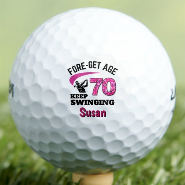 Personalisiertes 70. Freund Geschenk Rosa FOREget  Golfball (Von Creator hochgeladen)