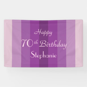 Personalisiertes 70. Geburtstags-Zeichen-lila Banner