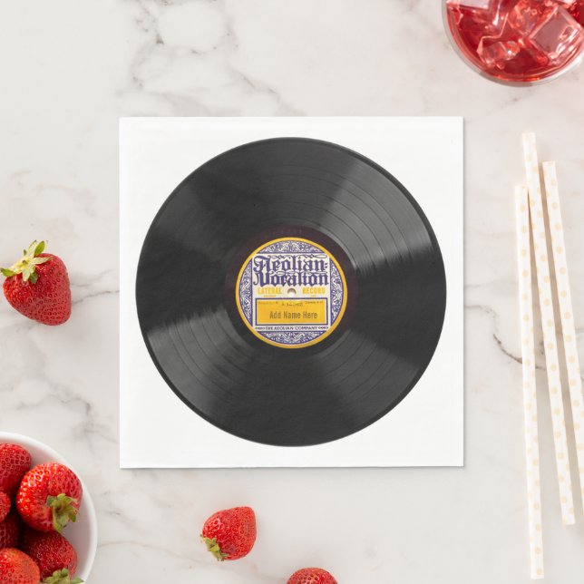 Personalisiertes 78 Vinyl Record Design Paper Napk Serviette (Beispiel)