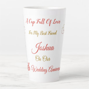 Personalisiertes 7. Jubiläumsdesign Latte Tasse