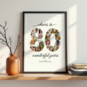 Personalisiertes 80-Foto-Collage-Jubiläumsplakat Poster
