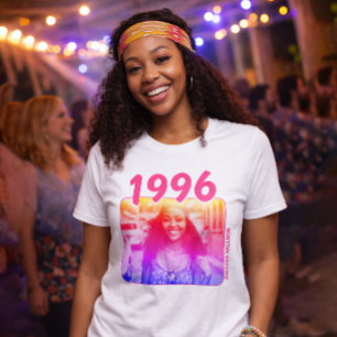 Personalisiertes 90er Geburtstags-Shirt, Neon-Pink T-Shirt
