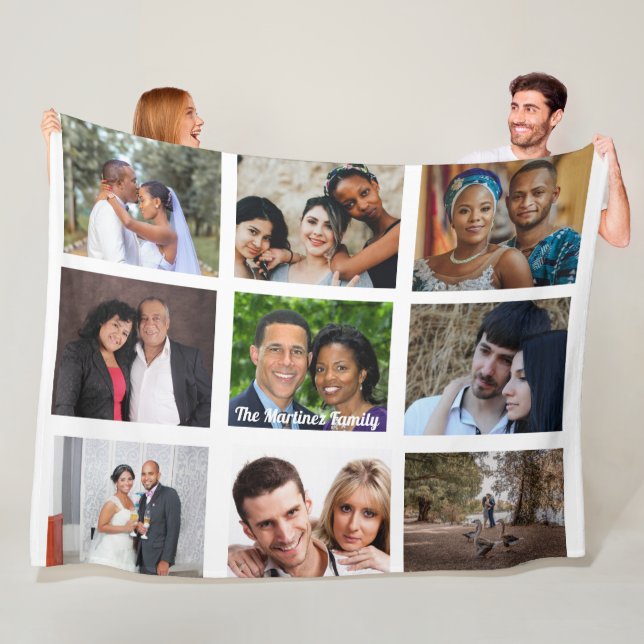 Personalisiertes 9-Bild-Fleece-Blanket Fleecedecke (Beispiel)