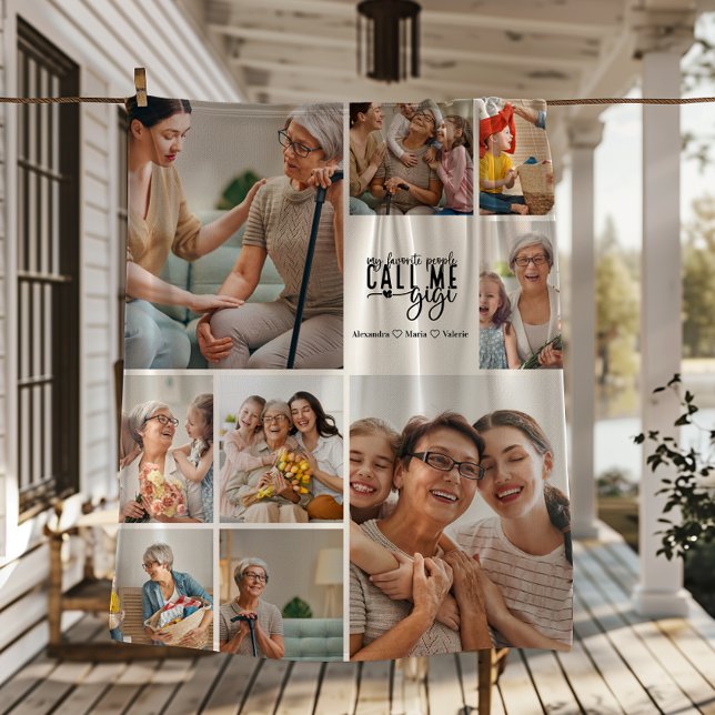 Personalisiertes 9-Foto-Gigi-Geschenk Fleecedecke (Von Creator hochgeladen)