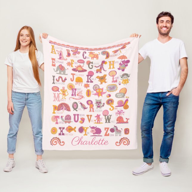 Personalisiertes ABC-Tier Fleecedecke (Beispiel)