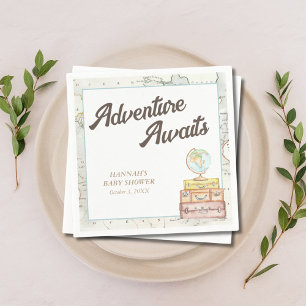 Personalisiertes Abenteuer erwartet Baby Shower Na Serviette