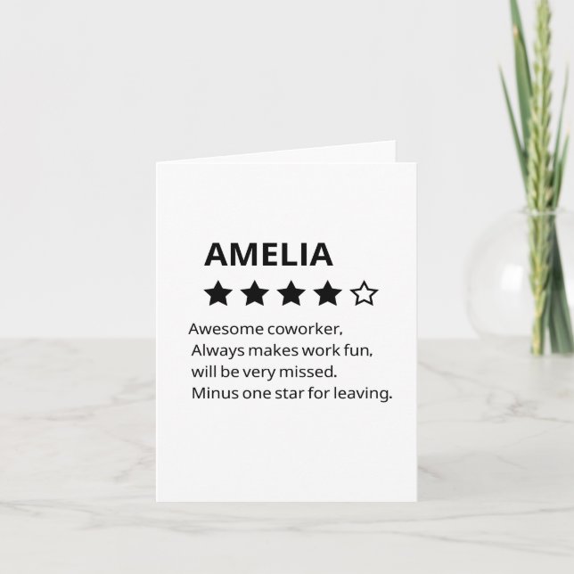 Personalisiertes Abschiedsgeschenk - Funny 4-Stern Einladung (Vorderseite)
