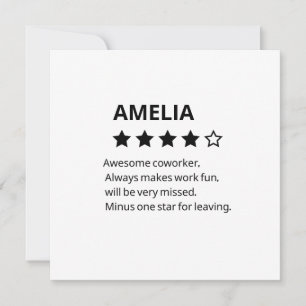 Personalisiertes Abschiedsgeschenk - Funny 4-Stern Einladung