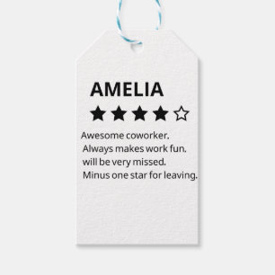 Personalisiertes Abschiedsgeschenk - Funny 4-Stern Geschenkanhänger