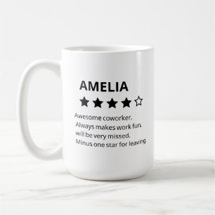 Personalisiertes Abschiedsgeschenk - Funny 4-Stern Kaffeetasse