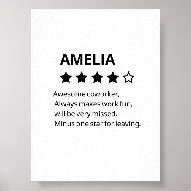 Personalisiertes Abschiedsgeschenk - Funny 4-Stern Poster (Vorne)