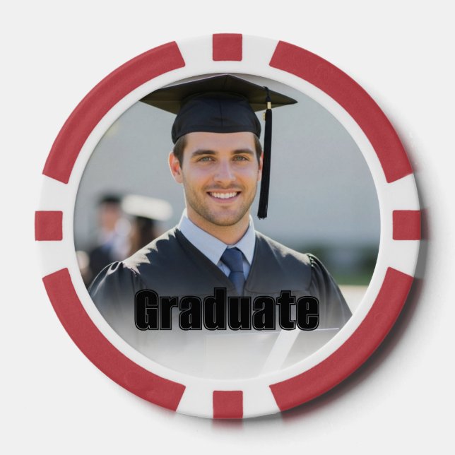 Personalisiertes Abschlussfoto-Erinnerungsgeschenk Pokerchips (Vorderseite)