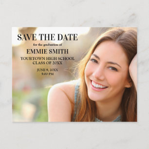 Personalisiertes Abschlussfoto Save the Date Postkarte
