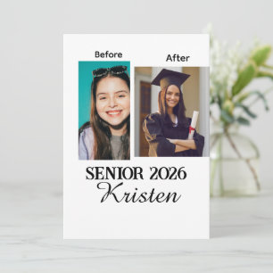 Personalisiertes Abschlussfoto vor und nach der Ze