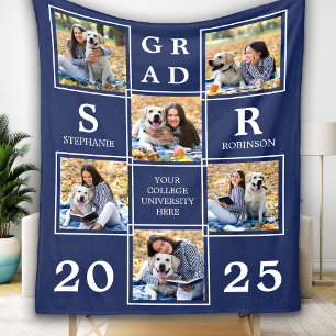 Personalisiertes Abschlussgeschenk Fotocollage Fleecedecke