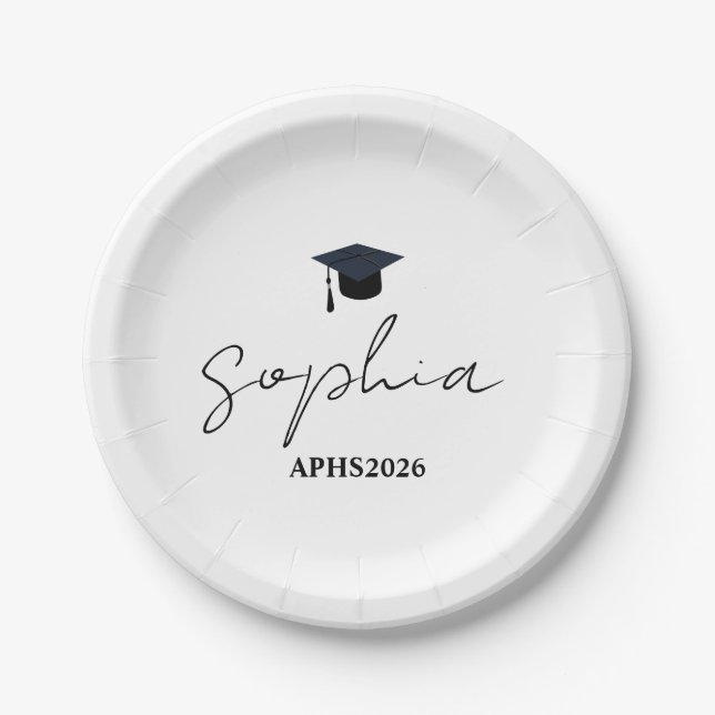 Personalisiertes Abschlussgeschenk, Individuelle S Pappteller (Vorderseite)