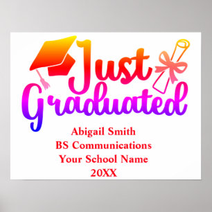 Personalisiertes Abschlussgeschenk Name, Jahr, Sch Poster