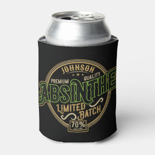Personalisiertes Absinth-Kräuter-Spirituosenetiket Dosenkühler