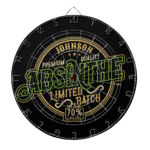 Personalisiertes Absinth-Kräutergeist-Liquor-Label Dartscheibe