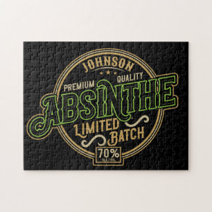Personalisiertes Absinth-Kräutergeist-Liquor-Label Puzzle