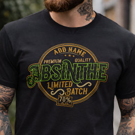 Personalisiertes Absinth-Kräutergeist-Liquor-Label T-Shirt