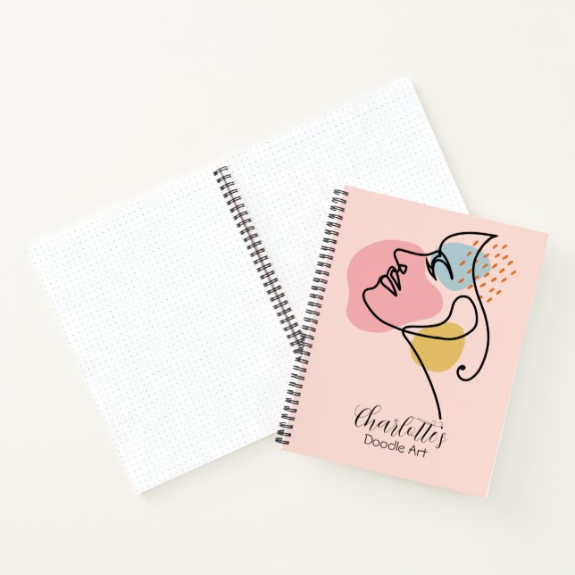 Personalisiertes Abstraktes Doodle Art Sketch Notizbuch (Innenseite)