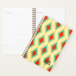 Personalisiertes Abstraktes Retro geometrisches Mu Planer