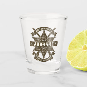 Personalisiertes Abzeichen des stellvertretenden S Schnapsglas