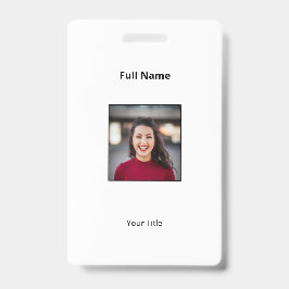 Personalisiertes Abzeichen für White Employee Foto Ausweis