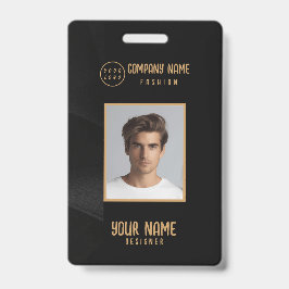 Personalisiertes Abzeichen in Schwarz und Gold Ausweis