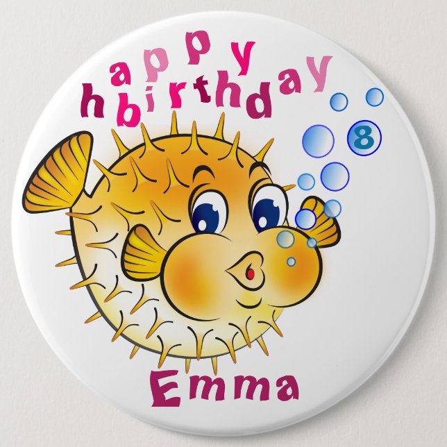 Personalisiertes Abzeichen zum Geburtstag - Puffer Button (Vorderseite)